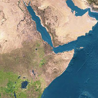 carte satellite de la Somalie